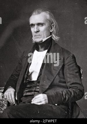 Ein Foto von Präsident James Knox Polk aus dem Jahr 1849, aufgenommen von Mathew Brady. Polk war der elfte Präsident der USA und auf diesem Foto war er 54 Jahre alt. Stockfoto