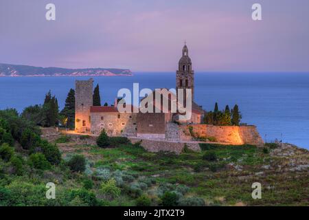 St. Nikolaus Kirche, Komiza, Vis, Dalmatien, Kroatien Stockfoto