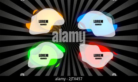 Beleuchtete Blots auf einem schwarzen Hintergrund Illustrator Stock Vektor