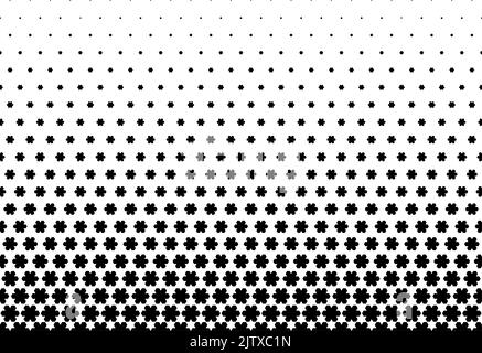 Geometrisches Muster von schwarzen Figuren auf weißem Hintergrund.nahtlos in eine Richtung.20 Figuren in der Höhe.Option mit einem KURZEN Ausblenden.Scale-Methode. Stock Vektor