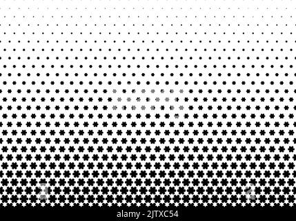 Geometrisches Muster von schwarzen Figuren auf weißem Hintergrund.nahtlos in eine Richtung.26 Figuren in der Höhe.Option mit einem DURCHSCHNITTLICHEN Ausblenden.Scale-Methode. Stock Vektor