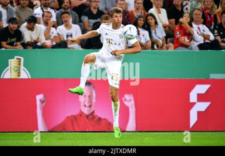 DFB Cup, 1. Runde, Rhein Energie Stadion Köln; Viktoria Köln - FC Bayern München; Thomas Müller Stockfoto