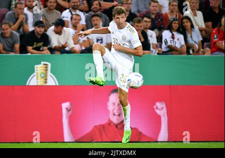 DFB Cup, 1. Runde, Rhein Energie Stadion Köln; Viktoria Köln - FC Bayern München; Thomas Müller Stockfoto