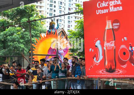 Das Bild von Ganpati wurde in Mumbai, Indien, aufgenommen. Stockfoto