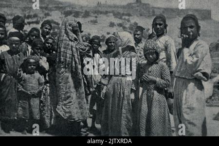 JEMEN JUDEN IN JERUSALEM Frontispiz aus dem Buch "Juden in vielen Ländern" von Adler, Elkan Nathan, 1861-1946; Jewish Publication Society of America Erscheinungsdatum 1905 Stockfoto