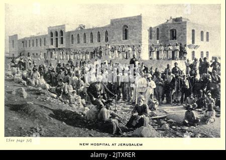 NEUES KRANKENHAUS IN JERUSALEM aus dem Buch „Juden in vielen Ländern“ von Adler, Elkan Nathan, 1861-1946; Jewish Publication Society of America Erscheinungsdatum 1905 Stockfoto