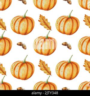 Herbst Aquarell isoliert nahtlose Muster Stockfoto