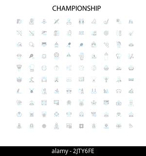 championship-Symbole, Schilder, Umrisssymbole, Konzept lineare Illustration Linie Sammlung Stock Vektor