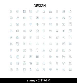 Design-Symbole, Schilder, Umrisssymbole, Konzept lineare Illustration Linie Sammlung Stock Vektor