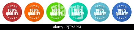 Qualität Icon Set, flache Design Vektor Illustration in 6 Farben Optionen für webdesign und mobile Anwendungen Stock Vektor