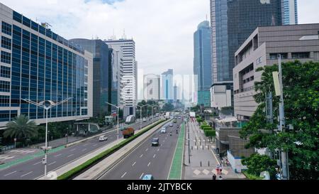 Jalan Bundaran HI Zentrum von Jakarta auf Java, Indonesien Stockfoto