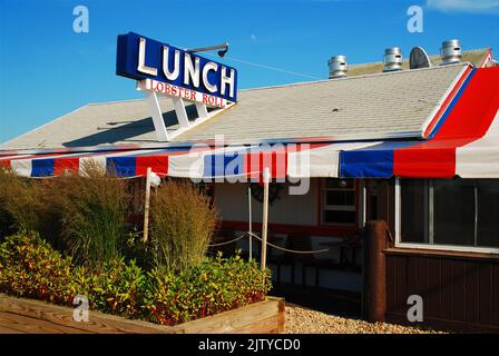 Das Lobster Roll Lunch Restaurant und Diner in East Hampton ist ein Wahrzeichen der Hamptons und ein beliebtes Café Stockfoto