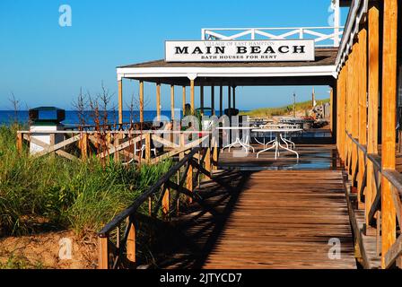Der Pavillon am Main Beach in East Hamptons blickt auf einen der am besten bewerteten Sommerstrände in den Hamptons und Long Island Stockfoto