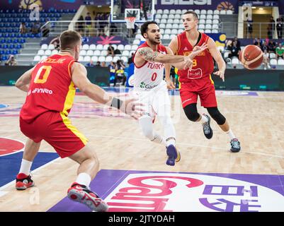 Tiflis, Georgien, 1.. September 2022. Shane Larkin aus der Türkei in Aktion während des FIBA EuroBasket 2022 Gruppe Ein Spiel zwischen der Türkei und Montenegro in der Tbilisi Arena in Tiflis, Georgien. 1. September 2022. Kredit: Nikola Krstic/Alamy Stockfoto