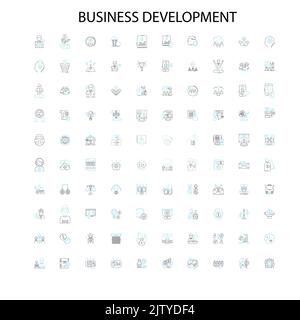 Business Development Symbole, Schilder, Umrisssymbole, Konzept lineare Illustration Linie Sammlung Stock Vektor