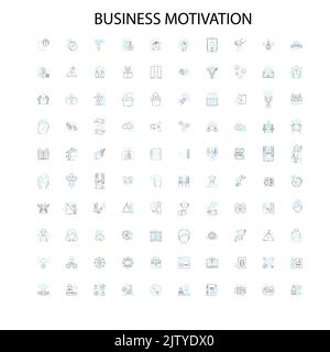 Business Motivation Symbole, Schilder, Umrisssymbole, Konzept lineare Illustration Linie Sammlung Stock Vektor