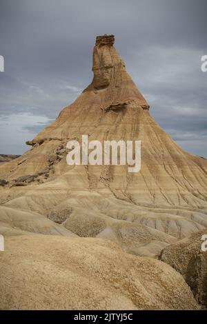 Castildetierra Berg in Badlans von Navarra (Bardenas Reales de Navarra) Dessert in der Mitte von Spanien. Stockfoto