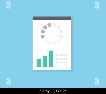 Datensynchronisierung, Planer. Zeitplan, Zeitmanagement, Geschäftskonzept Logo-Design. Datensynchronisierung, Papierdokument, Wiederherstellungsinformationen. Stock Vektor
