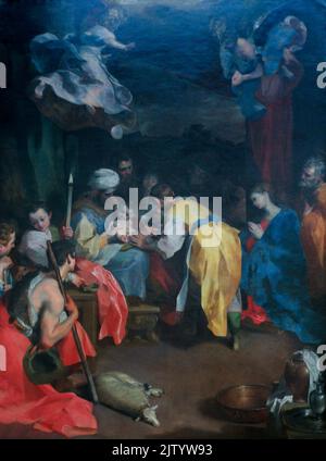 Die Beschneidung Christi, 1590 Öl auf Leinwand von Barocci oder Federico Fiori Baroccio c.1535-1612, Louvre Museum, Paris, Frankreich - AUG 2019 Stockfoto