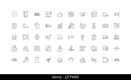 Großhandel Ideen, lineare Symbole, Linie Zeichen gesetzt, Vektor-Sammlung Stock Vektor