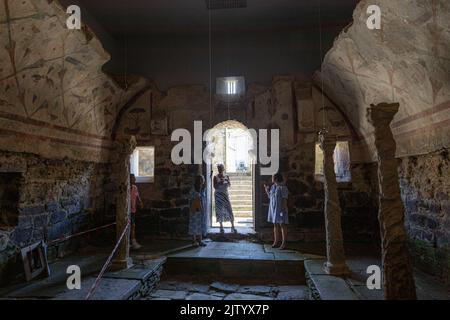 Boveda de Mera, Spanien. Der römische Tempel von Santalla oder Santa Eulalia, der Göttin Cybele gewidmet Stockfoto