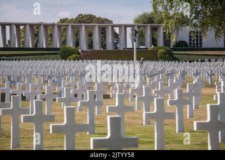 Henri-Chapelle American Cemetery and Memorial, US-Militärfriedhof in der Nähe von Welkenraedt, Wallonien, Belgien. 7992 gefallene amerikanische Soldaten ruhen hier. In t Stockfoto