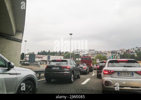 Italien, Autobahn der Seen, Autostrada dei laghi (Mailand-Como) - Grenze Chiasso Brogeda Stockfoto