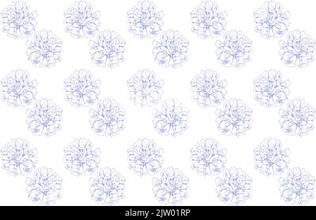 Nahtloses Muster aus bemalten Pfingstrosen. Verblasste Pastellrosa, Gelb, Blau. Stockfoto