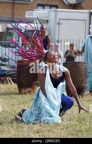 Ingoma Nshya Drummers aus Ruanda beim Clifton Street Festival 2022 Stockfoto