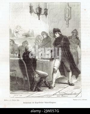 Assassinat de Louis-Michel Lepeletier, marquis de Saint-Fargeau, den 20. Januar 1793 Stockfoto