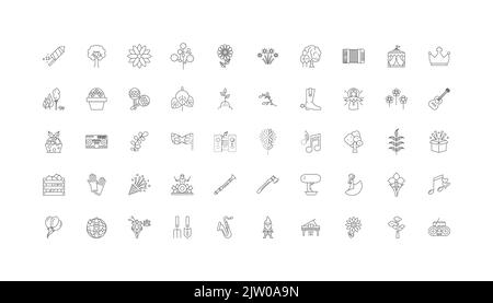 Charity-Konzept Illustration, lineare Symbole, Linienzeichen Set, Vektor-Sammlung Stock Vektor