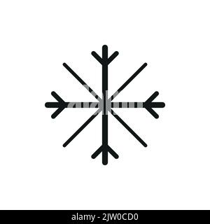 Einfaches Schneeflocken-Symbol auf weißem Hintergrund isoliert. Stock Vektor