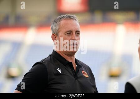 Wigan, Großbritannien. 02. September 2022. Steve McNamara Head Coach of Catalans Dragons vor dem Betfred Super League Spiel Wigan Warriors vs Catalans Dragons im DW Stadium, Wigan, Großbritannien, 2.. September 2022 (Foto von Steve Flynn/News Images) in Wigan, Großbritannien am 9/2/2022. (Foto von Steve Flynn/News Images/Sipa USA) Quelle: SIPA USA/Alamy Live News Stockfoto