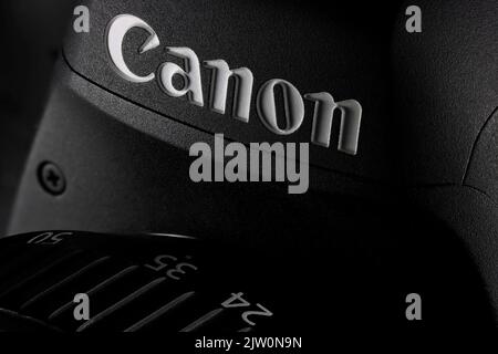 Canon Branding auf der DSLR-Kamera EOS 6D Mark II Stockfoto