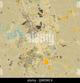 Stadtplan von Austin, Texas, USA Stock Vektor