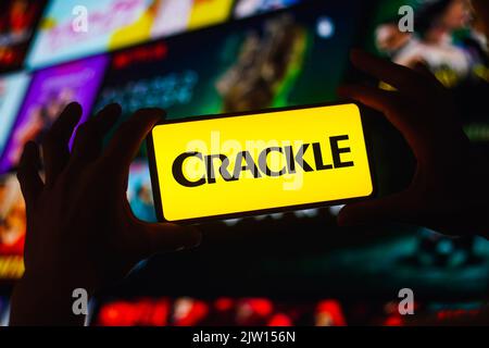 Brasilien. 2. September 2022. In dieser Abbildung wird das Crackle-Logo auf einem Smartphone-Bildschirm angezeigt. (Bild: © Rafael Henrique/SOPA Images via ZUMA Press Wire) Stockfoto