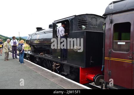 Hunslett Sparity Steam Engine, 68067, Carrog Station, Nordwales. Stockfoto