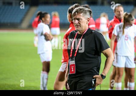 KARLOVAC, 02. SEPTEMBER: Cheftrainer der Schweiz Nils Nielsen nach dem Qualifikationsspiel der FIFA-Frauen zur WM 2023 zwischen Kroatien und der Schweiz im Branko Cavlovic-Cavlek-Stadion am 2. September 2022 in Karlovac, Kroatien. Foto: Matija Habljak/PIXSEL Quelle: Pixsell Foto- und Videoagentur/Alamy Live News Stockfoto