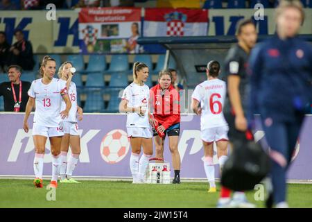 KARLOVAC, 02. SEPTEMBER: Viola Calligaris von der Schweiz beim Qualifikationsspiel der FIFA Frauen zur WM 2023 zwischen Kroatien und der Schweiz am 2. September 2022 im Branko Cavlovic-Cavlek-Stadion in Karlovac, Kroatien. Foto: Matija Habljak/PIXSEL Quelle: Pixsell Foto- und Videoagentur/Alamy Live News Stockfoto