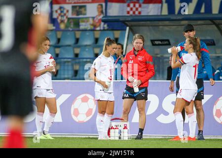 KARLOVAC, 02. SEPTEMBER: Viola Calligaris von der Schweiz beim Qualifikationsspiel der FIFA Frauen zur WM 2023 zwischen Kroatien und der Schweiz am 2. September 2022 im Branko Cavlovic-Cavlek-Stadion in Karlovac, Kroatien. Foto: Matija Habljak/PIXSEL Quelle: Pixsell Foto- und Videoagentur/Alamy Live News Stockfoto