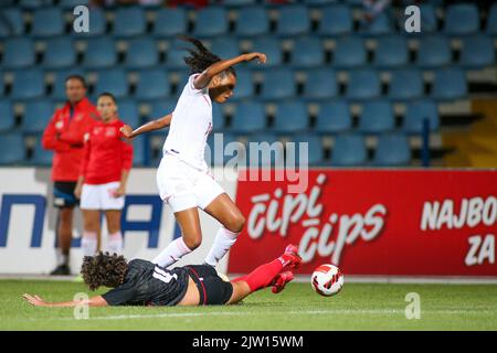 KARLOVAC, 02. SEPTEMBER: Coumba Sow der Schweiz beim Qualifikationsspiel der FIFA Frauen zur WM 2023 zwischen Kroatien und der Schweiz im Branko Cavlovic-Cavlek-Stadion am 2. September 2022 in Karlovac, Kroatien. Foto: Matija Habljak/PIXSEL Quelle: Pixsell Foto- und Videoagentur/Alamy Live News Stockfoto