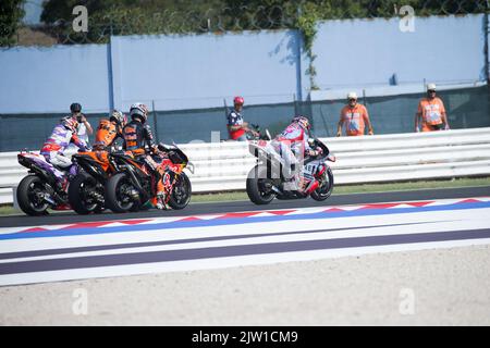 Misano Adriatico, Italien. 02. September 2022. Training Start MotoGP während des Gran Premio di San Marino e della Riviera di Rimini Free Practice Moto GP, MotoGP World Championship in Misano Adriatico, Italy, September 02 2022 Credit: Independent Photo Agency/Alamy Live News Stockfoto