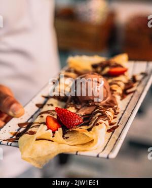 Dessert in einem schicken Restaurant Stockfoto