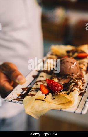 Dessert in einem schicken Restaurant Stockfoto