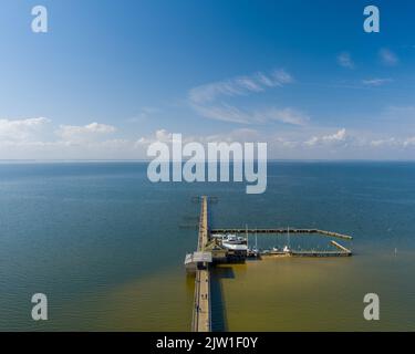 Der Pier von Fairhope, Alabama, an der Mobile Bay Stockfoto