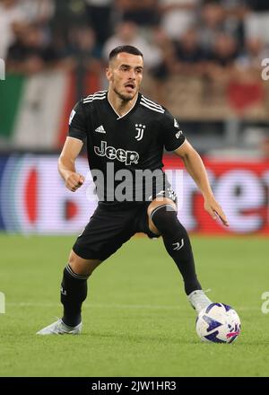 Turin, Italien, 31.. August 2022. Filip Kostic von Juventus während des Spiels der Serie A im Allianz Stadium, Turin. Bildnachweis sollte lauten: Jonathan Moscrop / Sportimage Stockfoto