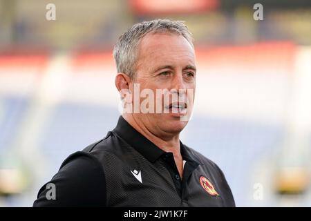 Wigan, Großbritannien. 02. September 2022. Steve McNamara Head Coach of Catalans Dragons vor dem Betfred Super League Spiel Wigan Warriors vs Catalans Dragons im DW Stadium, Wigan, Großbritannien, 2.. September 2022 (Foto von Steve Flynn/News Images) in Wigan, Großbritannien am 9/2/2022. (Foto von Steve Flynn/News Images/Sipa USA) Quelle: SIPA USA/Alamy Live News Stockfoto