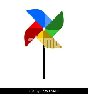 Symbol „Windrad“ oder „Spinning Windmill“. Vektorbild. Stock Vektor