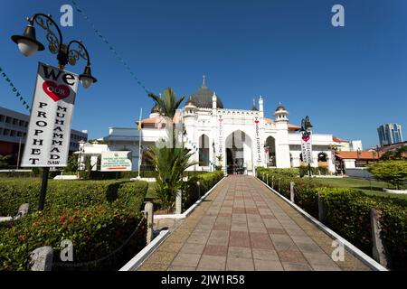 Penang, Malaysia - Januar 06 2016: Die Kapitan-Keling-Moschee ist eine Moschee, die im 19.. Jahrhundert von indischen muslimischen Händlern in George Town, Penang, M, erbaut wurde Stockfoto