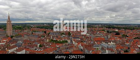 Panorama der alten Stadt Brügge in Belgien, Stockfoto